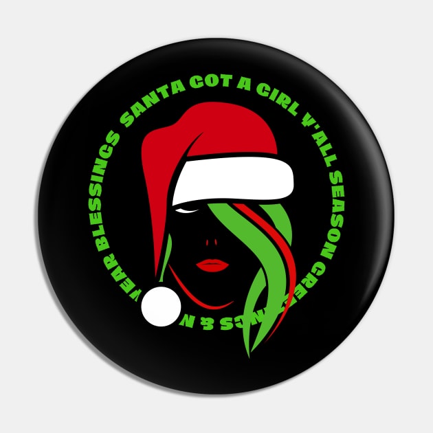 Lady in Santa Hat Pin by GraphXFashions