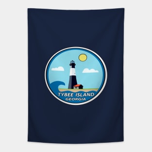 Tybee Island Georgia Lighthouse With Sun Tapestry