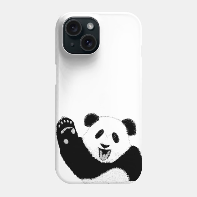 Hand drawn happy panda bear Phone Case by jitkaegressy