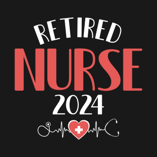 Retired Nurse 2024 Cute Nurse Retirement 2024 T-Shirt