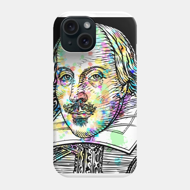 WILLIAM SHAKESPEARE watercolor and ink portrait Phone Case by lautir
