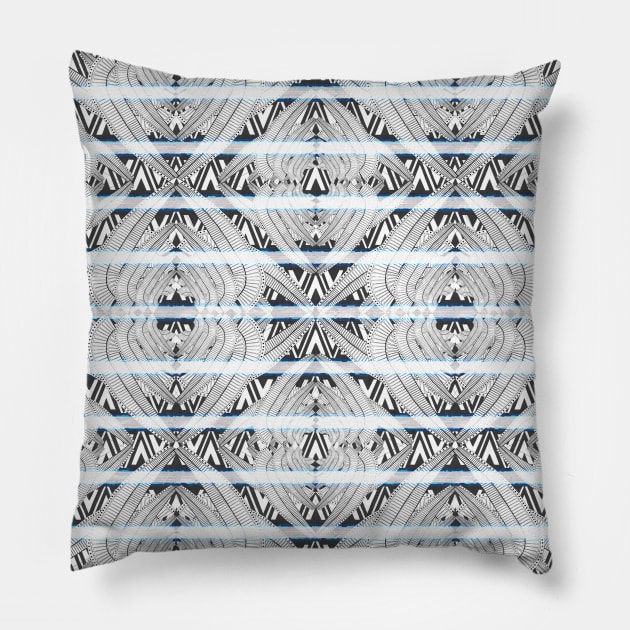 The Afterlife - Ancient Egyptians - Ma'at Wings - Black and White Pillow by SemDesigns