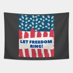 LET FREEDOOM RING! USA Flag Shirt, chemise vintage du 4 juillet, t-shirt du 4 juillet, 4 juillet usa, 4 juillet drapeau, 4 juillet vacances, 4 juillet garçons Tapestry