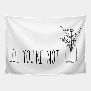 funny line drawing flower Tapestry