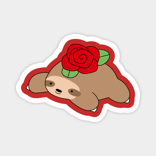 Rose Sloth Magnet by saradaboru