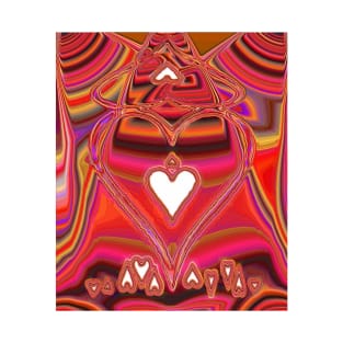 Psychedelic hearts - red T-Shirt