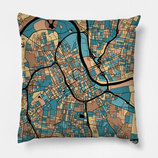 Nashville Map Pattern in Mid Century Pastel Pillow