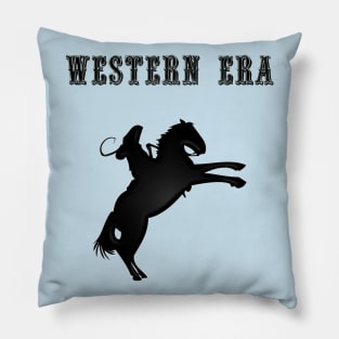 Western Era -  Cowboy on Horseback 9 Pillow