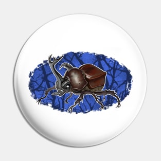 Cartoon rhinoceros beetle Pin