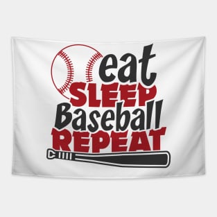 Eat Sleep Baseball repeat Tapestry