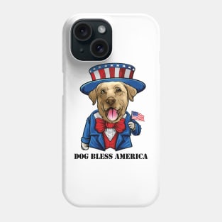 Yellow Labrador Retriever Dog Bless America Phone Case