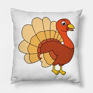 Cute Happy Turkey Farm animal Pillow