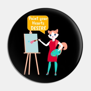 Painter Cat- Paint your Hearts Desire Pin