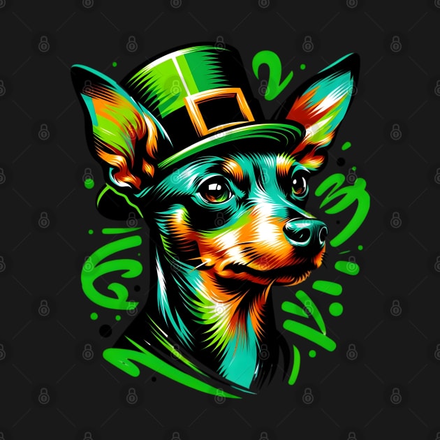 Miniature Pinscher Celebrates Saint Patrick's Day by ArtRUs