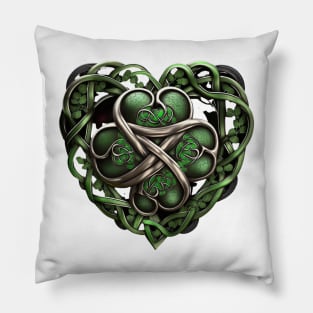 Ireland Shamrock into Heart Pillow