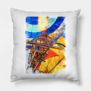 Colorful Hot Air Burner. For Hot Air Balloon Lovers. Pillow