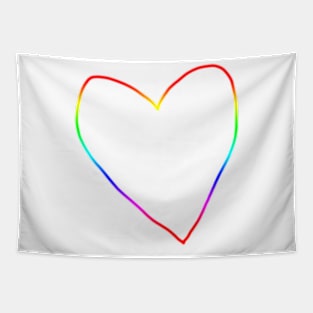 Spectrum Rainbow Heart Outline Tapestry