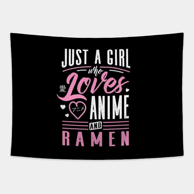 Just A Girl Who Loves Anime And Ramen Tapestry by deadright