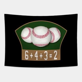 Baseball 6+4+3=2 Double Play Tapestry