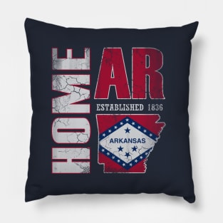 Home Arkansas State Flag Vintage Style Pillow