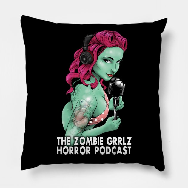 The Zombie Grrlz Horror Podcast Pillow by Zombie Grrlz Podcast