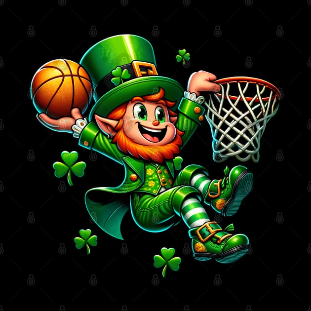 St Patrick's Day Leprechaun Irish Basketball Player by E