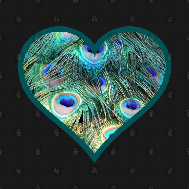 Peacock Feather Heart by bumblefuzzies