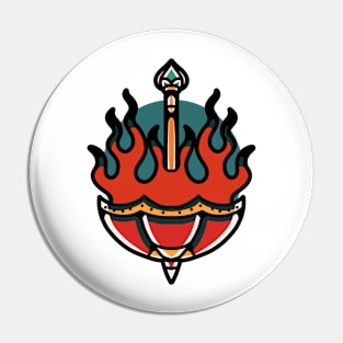 burning umbrella Pin