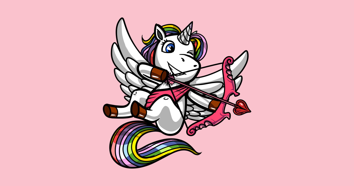 Unicorn Valentines Day Cupid - Unicorn Valentines Day - T ...