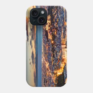Athens after sunset with a view of the Parthenon on the Acropolis, the Parliament and the Saronic islands in Greece Phone Case