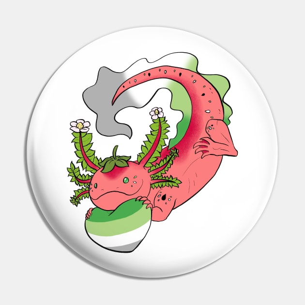 Aro Strawberry Axolotl Pin by Cherushii78