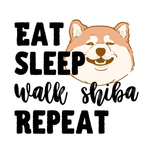 Eat Sleep Walk Fat Shiba Repeat T-Shirt