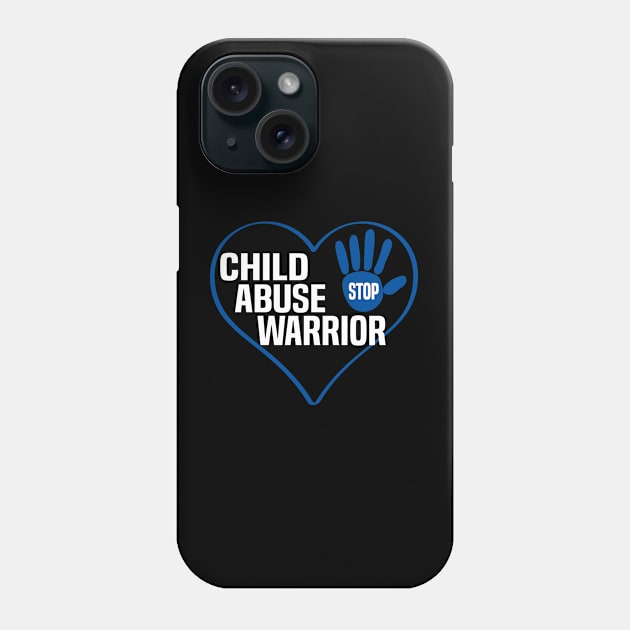 Child Abuse Awareness Warrior Blue Heart Phone Case by Uniqueify