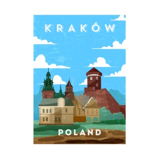 Poland, Krakow, Cracow.Retro travel poster T-Shirt