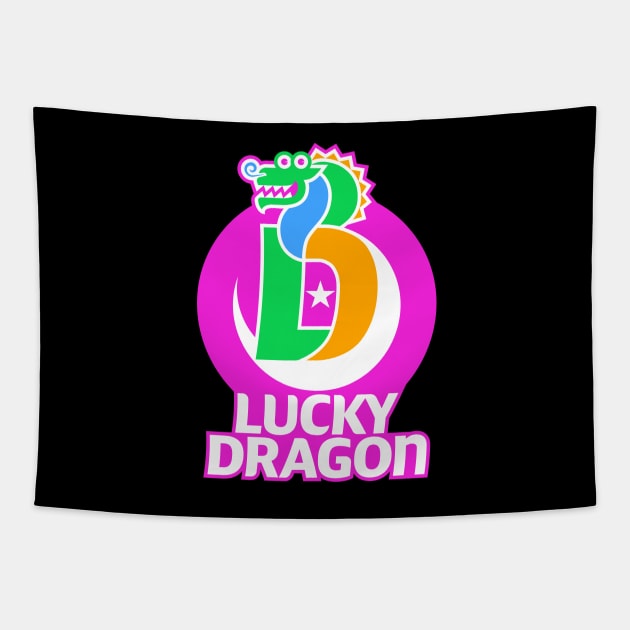 Lucky Dragon on Pink Tapestry by Ekliptik