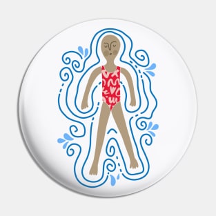 SWIMMING AND MEDITATING Pin