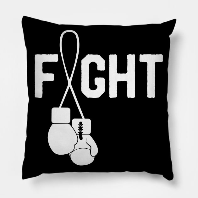 Cute Lung Cancer Awareness Ribbon Month Day Survivor Pillow by mrsmitful01