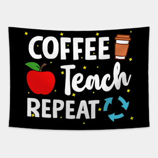 Coffee Teach Repeat Tapestry