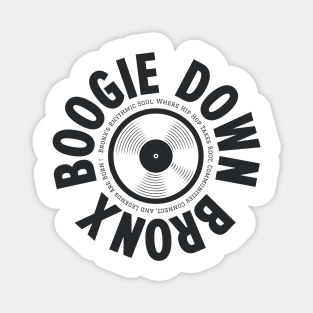 Boogie Down Bronx Hip Hop Logo - Vintage Vinyl Record Design Magnet