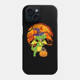 Dragon pumpkin witch Phone Case