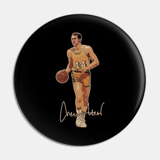 Jerry West Mr Clutch Basketball Legend Signature Vintage Retro 80s 90s Bootleg Rap Style Pin