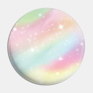 Pastel Rainbow Sparkle Clouds Pin