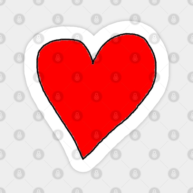 Red Love Heart Magnet by Creatifly Graphic Tees