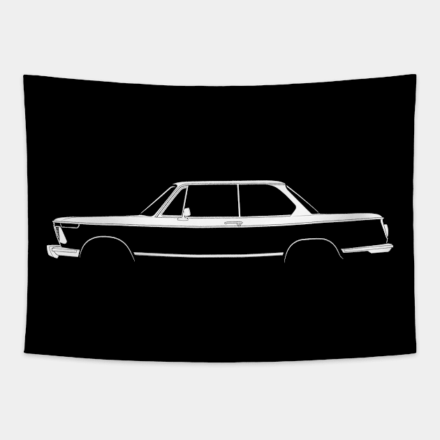 BMW 2002 tii (E10) Silhouette Tapestry by Car-Silhouettes