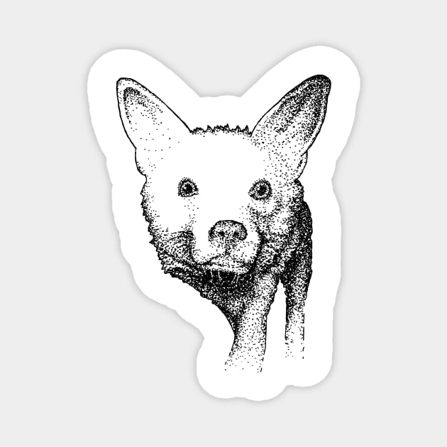 Fox Stipple Drawing Magnet by adam-bullock