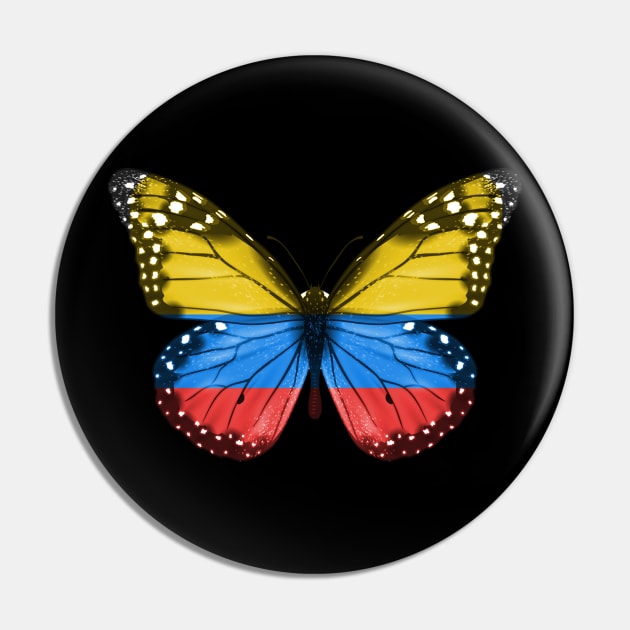 Colombian Flag  Butterfly - Gift for Colombian From Colombia Pin by Country Flags