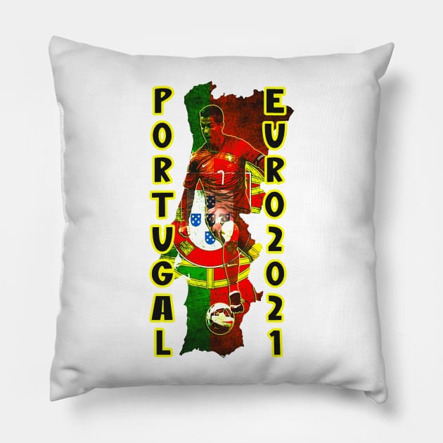 portugal euro 2021 Pillow by artistcill