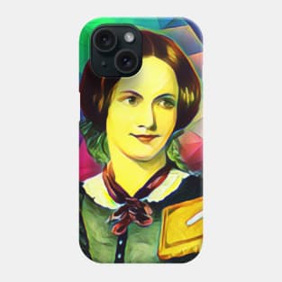 Charlotte Bronte Colourful Portrait | Charlotte Brontë Artwork 7 Phone Case