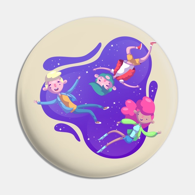 People Floating In the Space Pin by Mako Design 