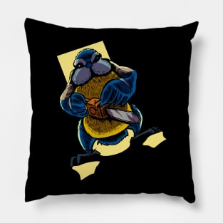 Monster Animals - Chainsaw Blue Tit Pillow